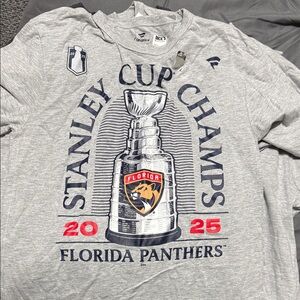 Fanatics Gray Florida Panthers Stanley Cup Champs Tee
